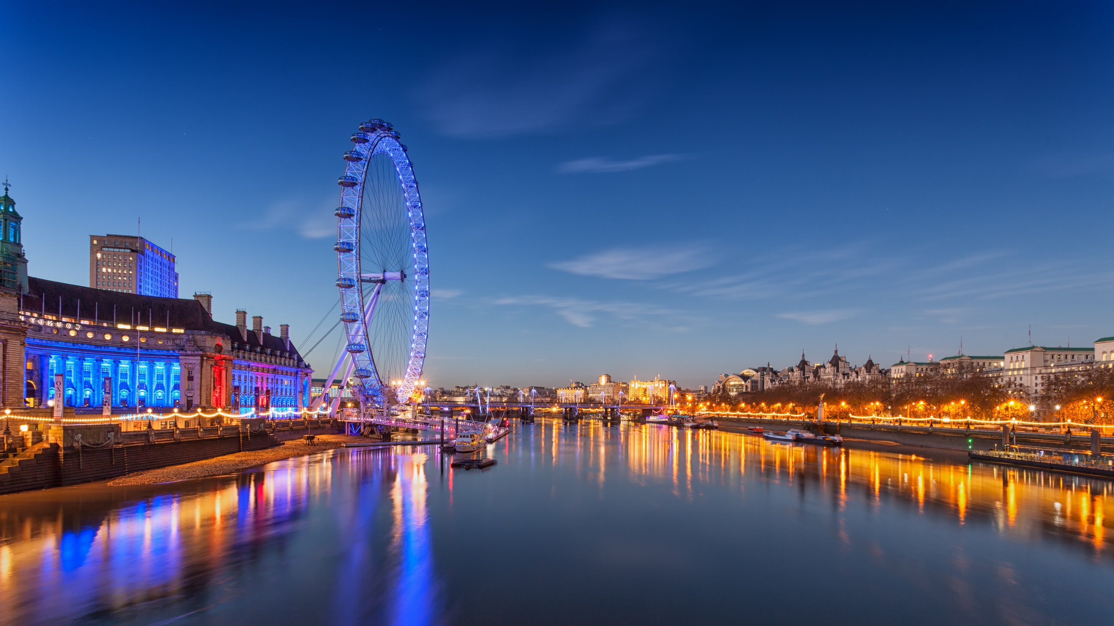  Foto zu river, London, London Eye, Ferris Wheel, Lights, Reflection, River 